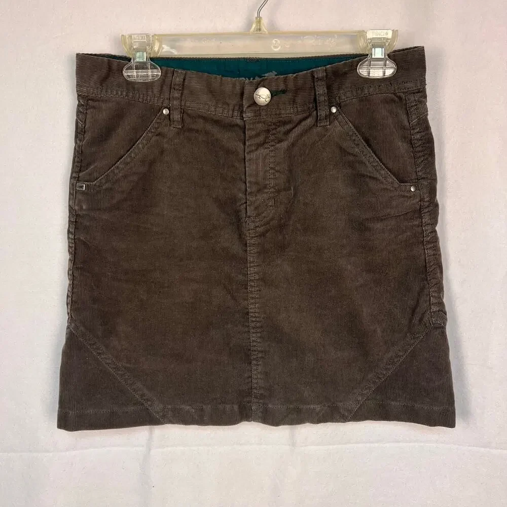 Horny Toad Accord Corduroy Mini Skirt Brown Size 4 EUC